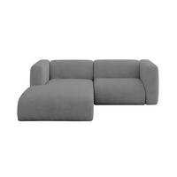 ECKSOFA Ottomane Links MIRA-L1 227x179x89 Grau Velours - Schieferfarben/Schwarz, Holzwerkstoff/Kunststoff (227/179cm) - ALTDECOR