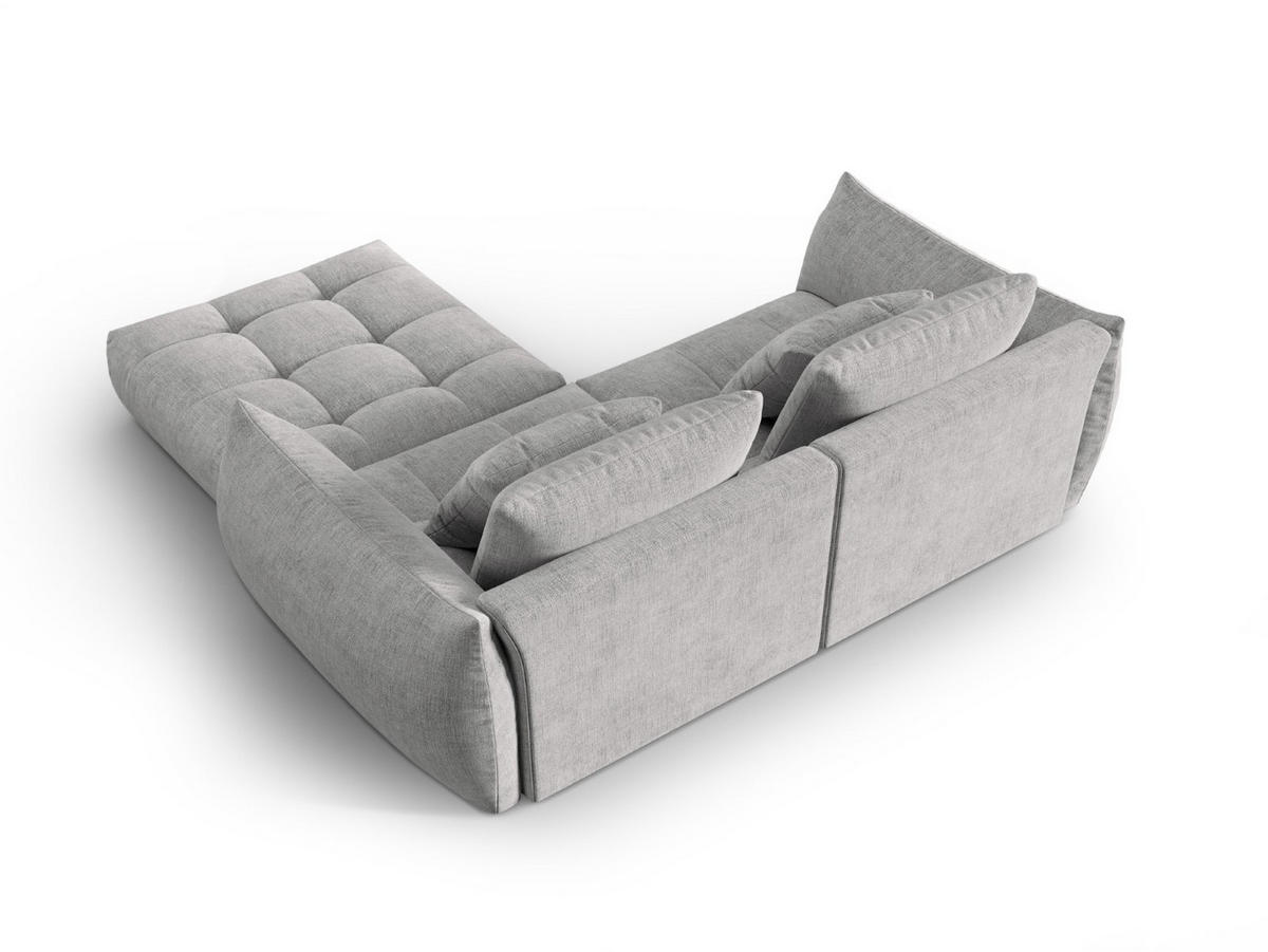 SOFA modular Bloom aus strukturiertem Stoff silber 3 Sitzplätze - Silberfarben, Textil (216/232cm) - Micadoni