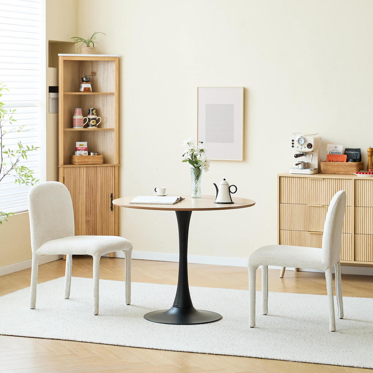 STUHL 2er-Set Stoff Beige - Beige, Textil (49/52/48cm) - Nordlys