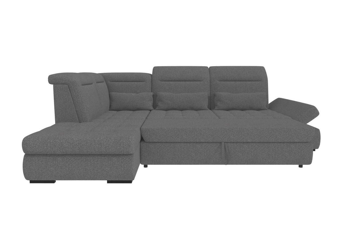 ECKSOFA Toscana Strukturstoff inkl. Schlaffunktion - Anthrazit, Textil (227/279cm) - 99rooms