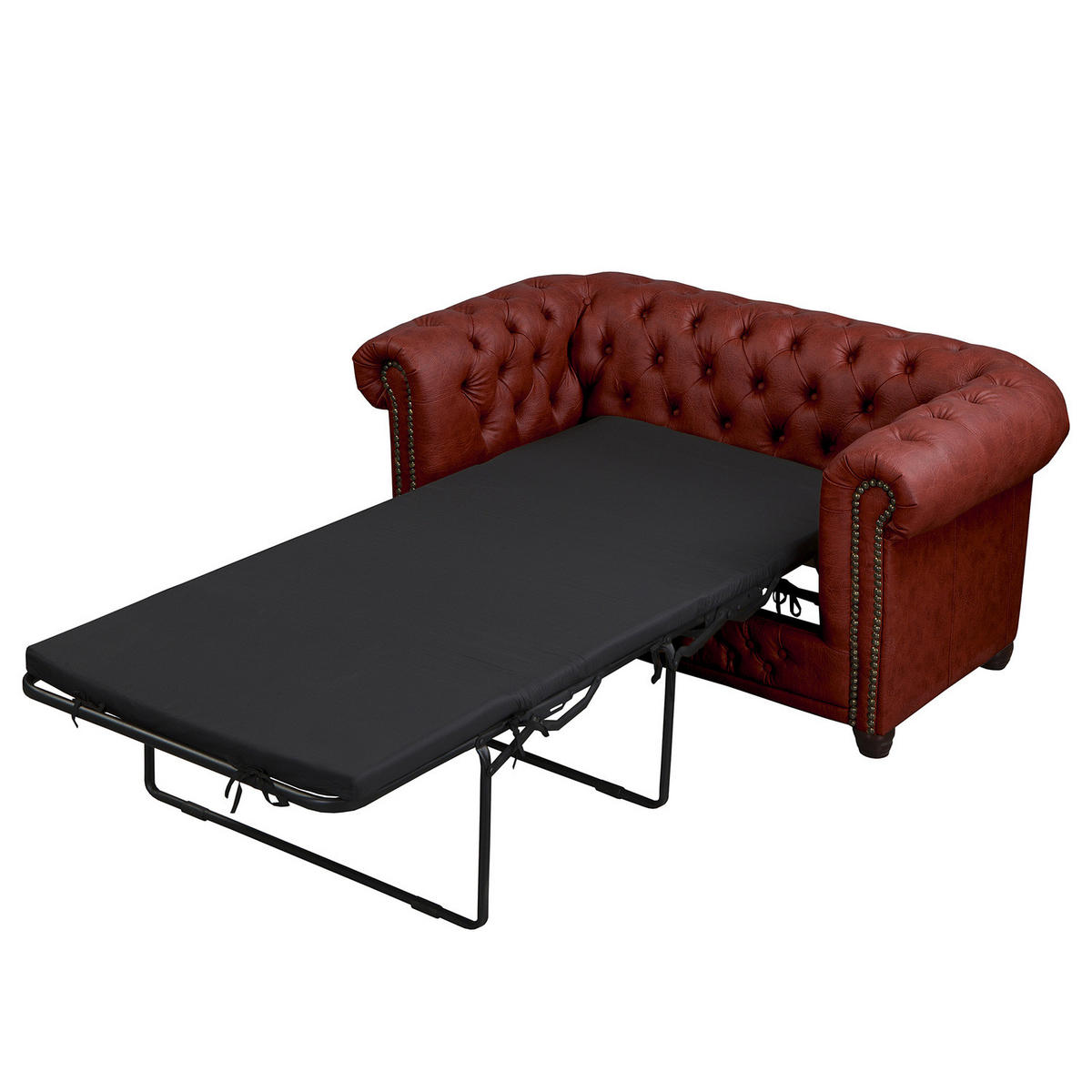 2-SITZER SOFA - Bordeaux/Buchefarben, Kunststoff/Buchenholz (148/72/86cm) - home24