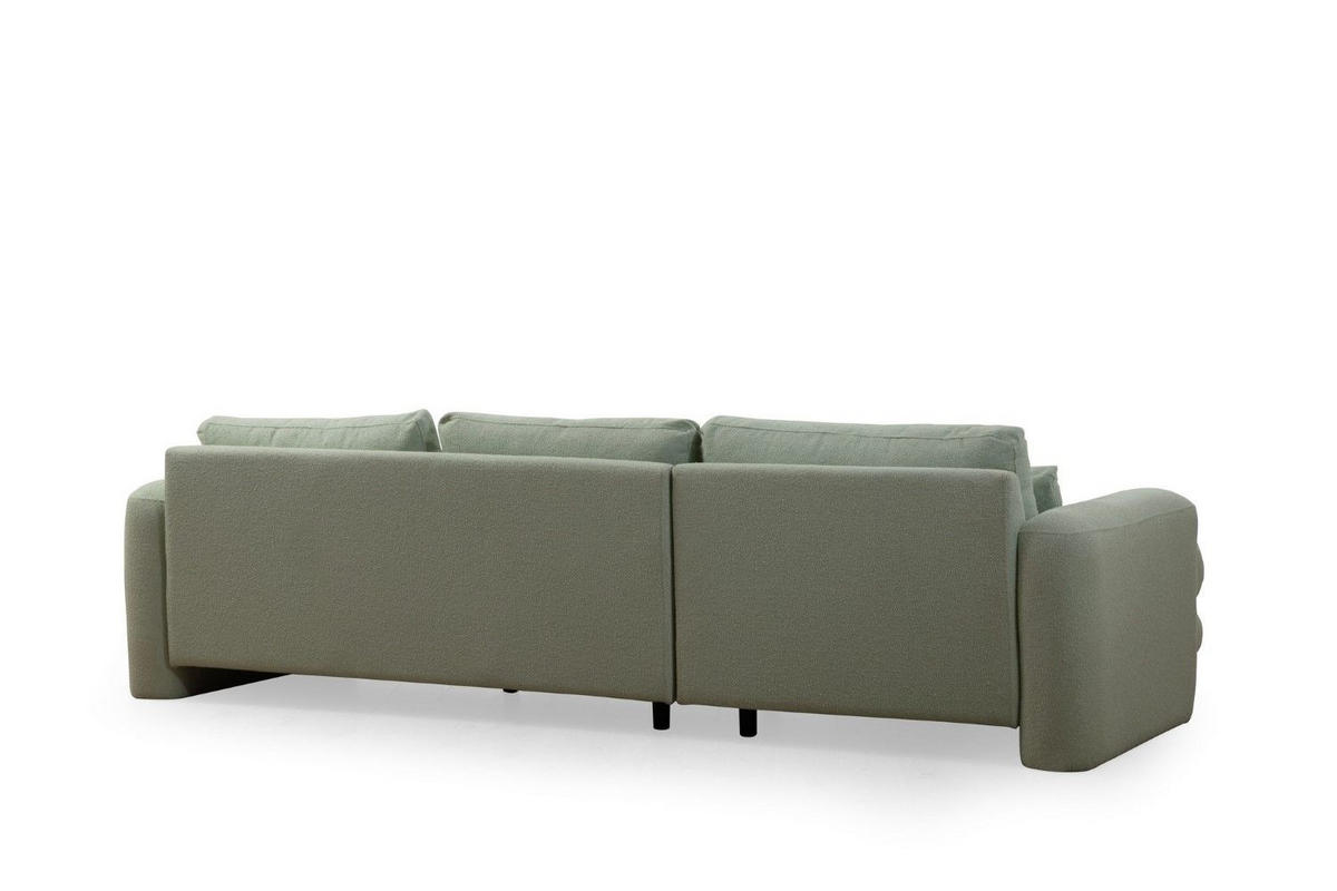 ECKSOFA mit losen Rückenkissen - Schwarz/Grün, Holz/Kunststoff (290/165cm) - myHomelando