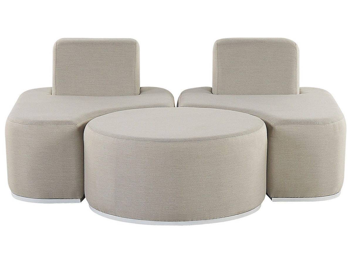 LOUNGE SET 2-Sitzer grau modular Fabro - Grau, Textil - Beliani