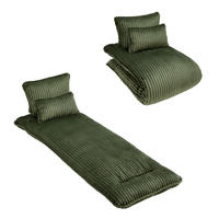SCHLAFSESSEL 2-in-1, Cord, Metall--Rückenlehne, 227cm Länge, Grün - Grün, Textil/Metall (74.5/78.5/107cm) - LVHOM