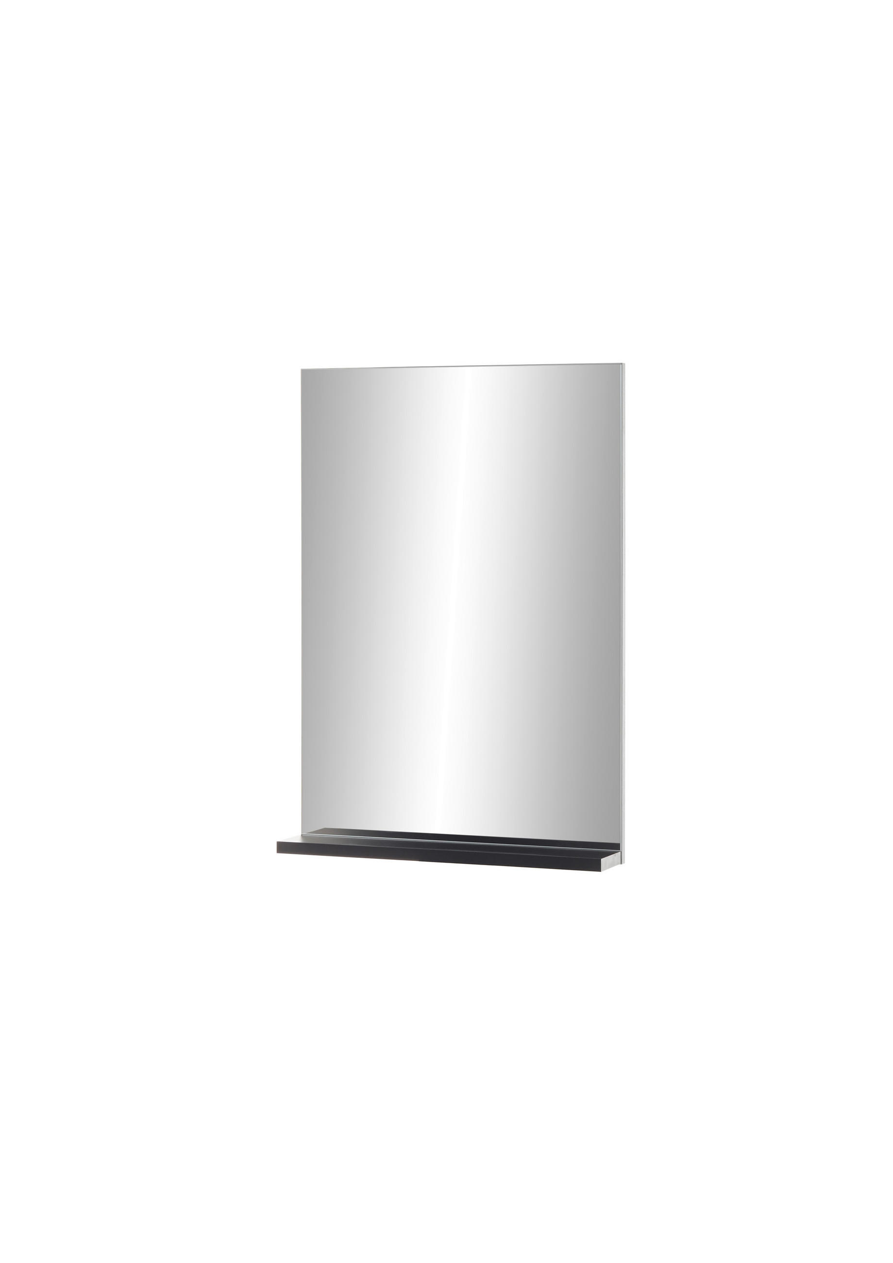 SPIEGEL M12 Weiß Hochglanz 60/85/12 cm schmal - Dunkelgrau, Holzwerkstoff (60/85/12cm) - Livojo