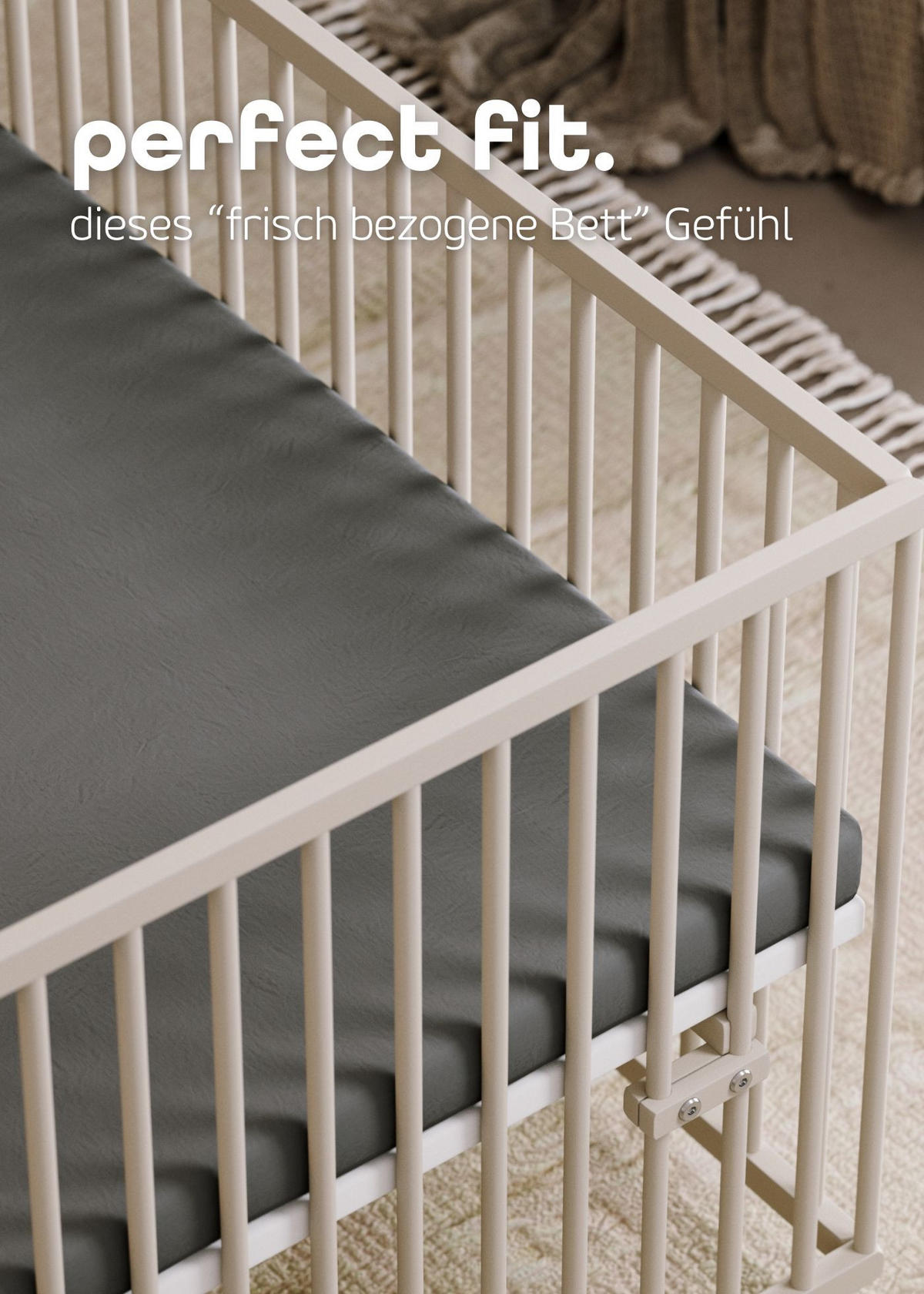 SPANNBETTLAKEN 100x100 cm Jersey anthrazit | Spannbetttuch für Laufgitter & Babymatratzen - Anthrazit, Textil (100/100cm) - Sämann – make a difference.