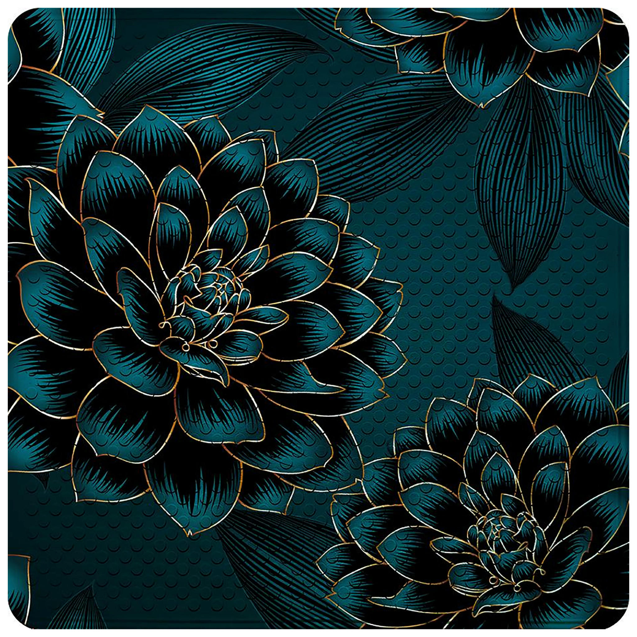 BADEMATTE Dahlien - Blau, Kunststoff (53/53cm) - Sanilo