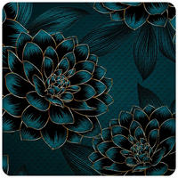 BADEMATTE Dahlien - Blau, Kunststoff (53/53cm) - Sanilo