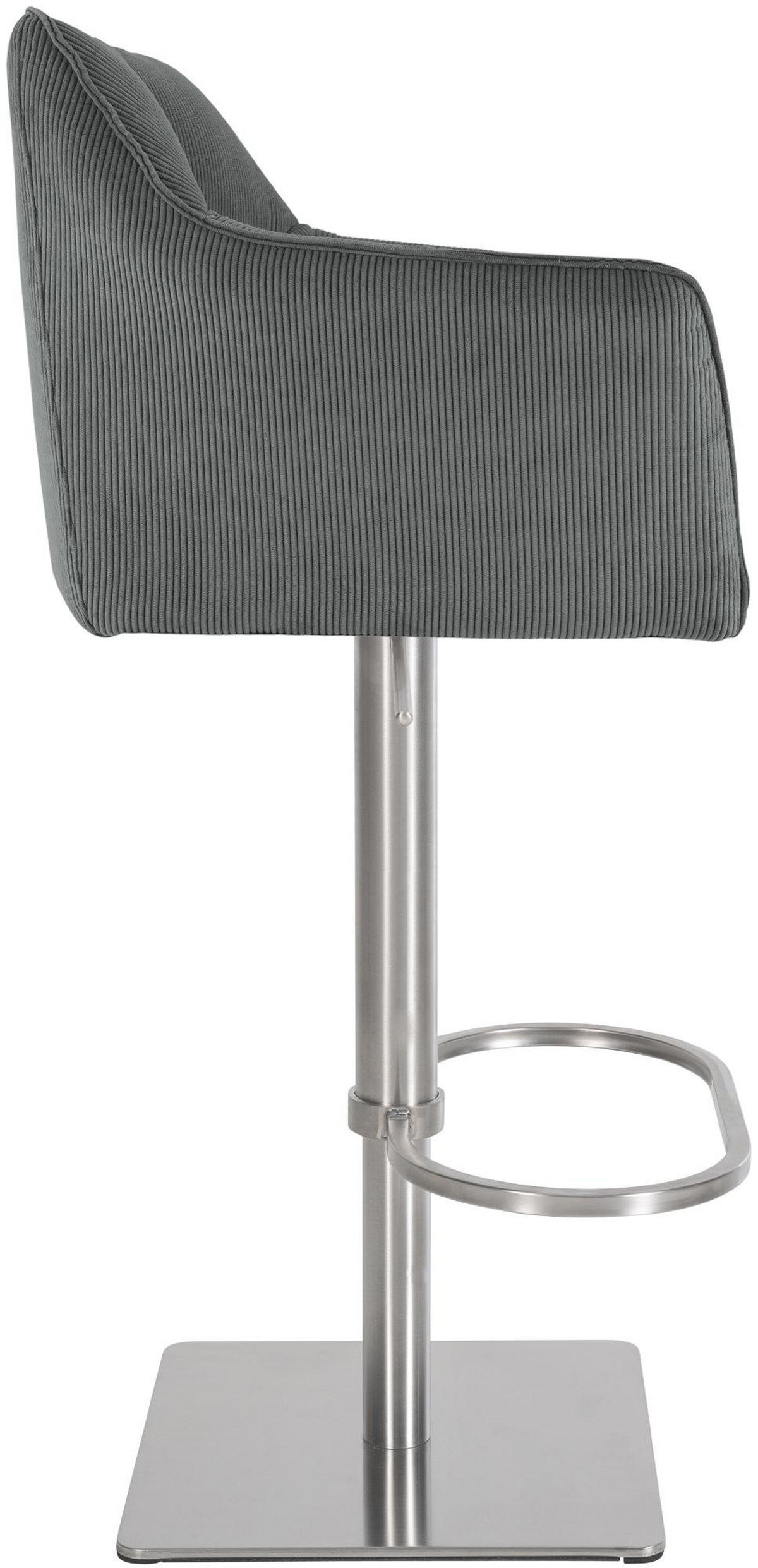 BARHOCKER Sihar Cord Grau Silber - Grau, Textil (64/88/45cm) - DELUKE