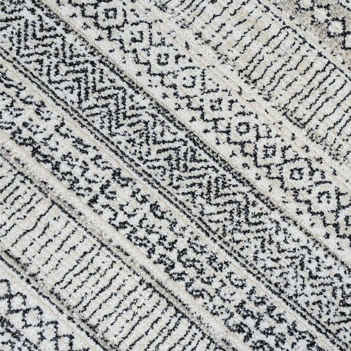 VINTAGE-TEPPICH Medini Stax Grau - Grau, Textil (201/290cm) - Kukoon Rugs