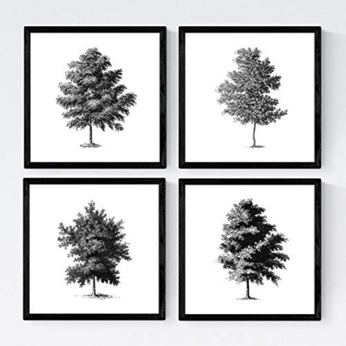 POSTER Set mit 4 Blättern der dünne Kruste weiß 20x20cm Rahmenlos - Klar, Papier (20/3cm) - Nacnic