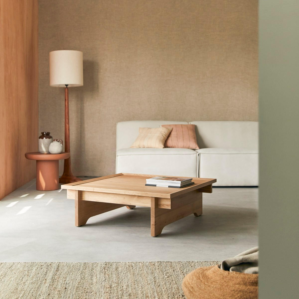 COUCHTISCH Miu Natur aus Eiche - Naturfarben, Holz (90/90/30cm) - Tikamoon