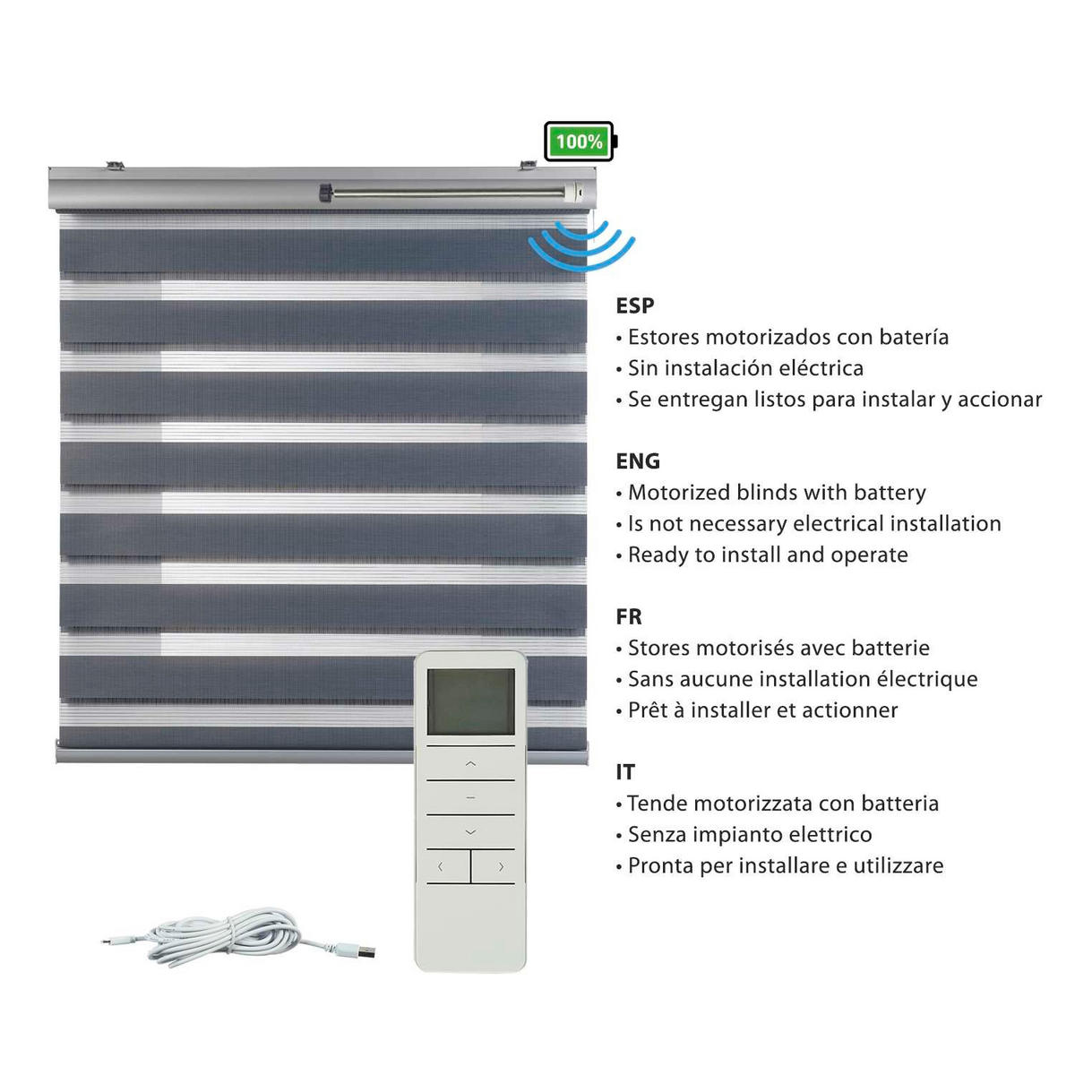 DOPPELROLLO Motorisiertes Silber 160x250 cm - Silberfarben, Kunststoff (160/250cm) - STORESDECO
