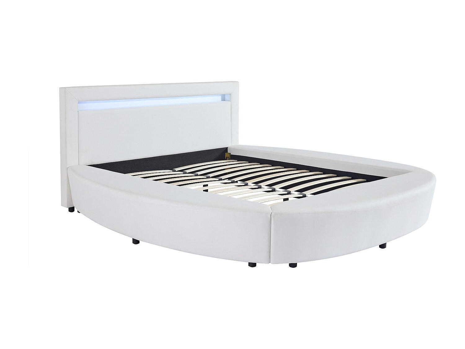 RUNDES Bett - 2 Personen-Sitzer - Kunstleder - Weiß - - Weiß, Leder (259/193cm) - Vente-Unique