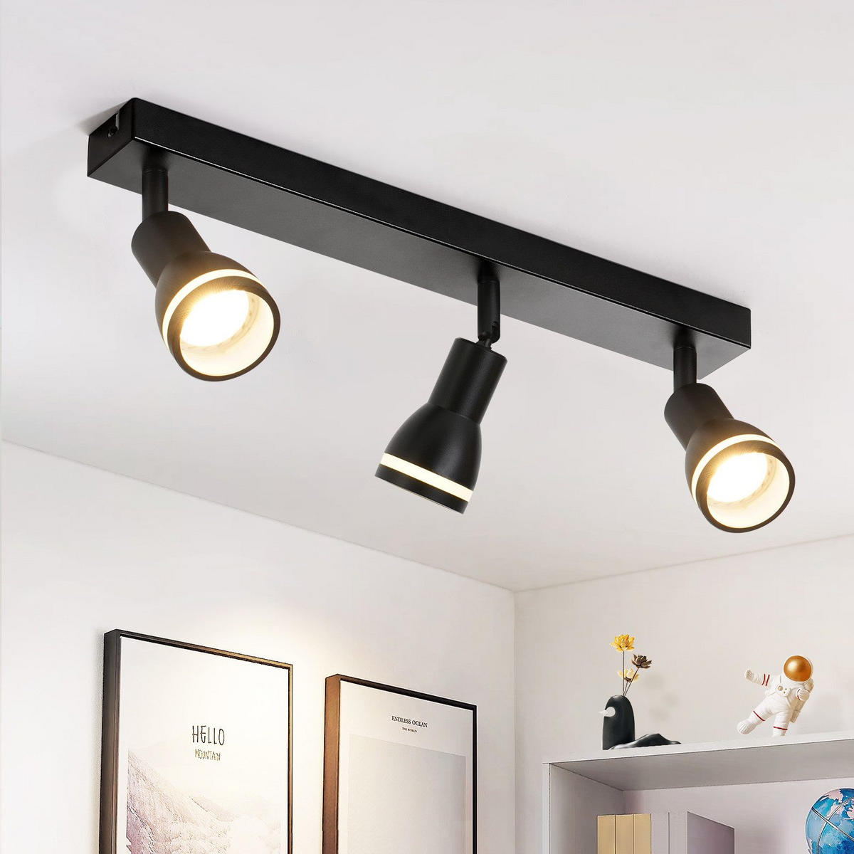 STRAHLER Erstaunlich 3-flammig 42/5.5/15.7 cm - Schwarz, Metall (42/5.5/15.7cm) - ZMH