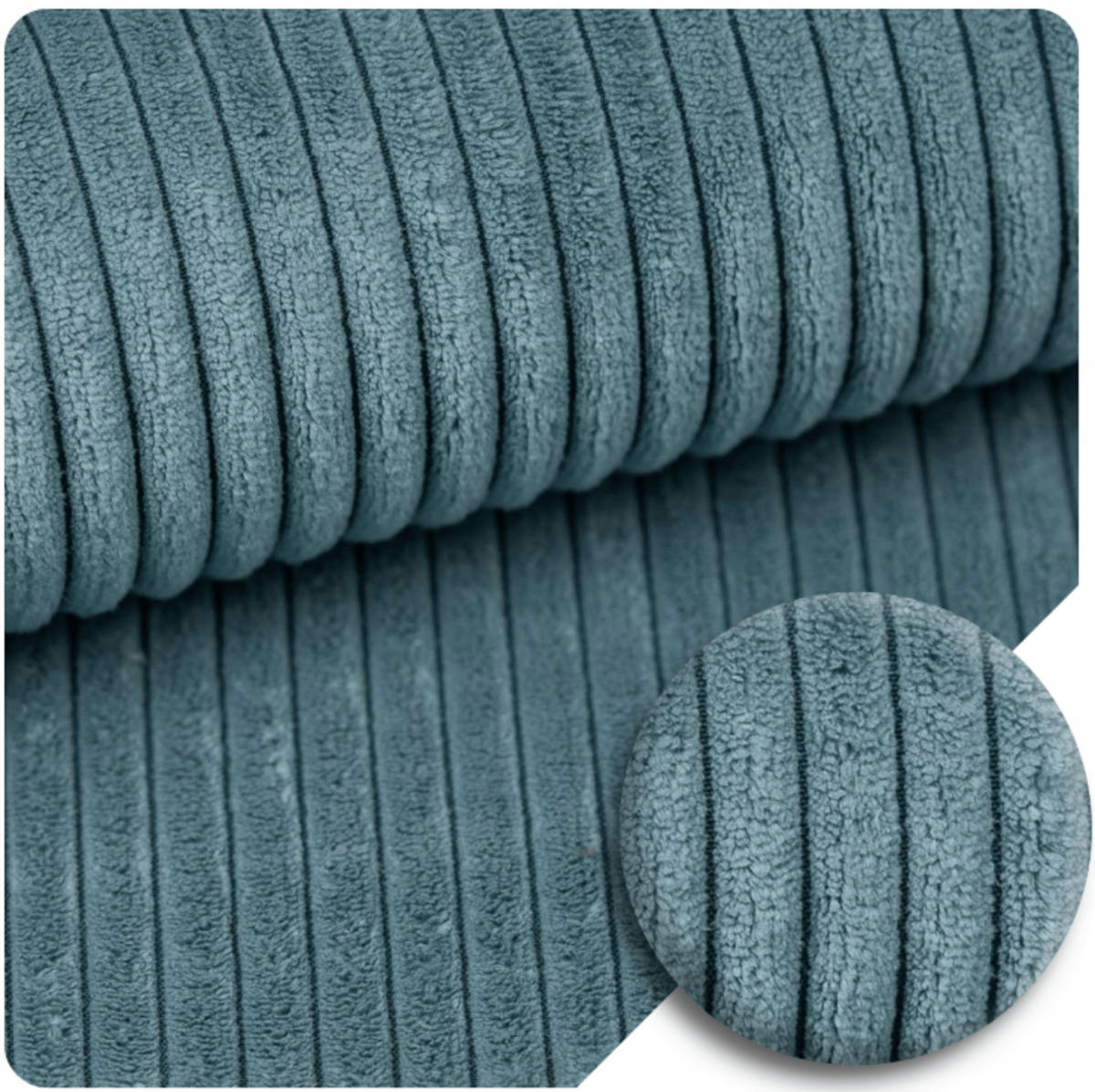 KINDERSOFA Cube AESTHETIC 96 cm Cord Türkis 4 Stk - Blau, Textil (50/40/96cm) - MeowBaby