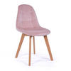 STUHL VEGAS im skandinavischen Stil - rosa - Samt Velours - Rosa/Naturfarben, Holz/Kunststoff (47/86/42cm) - NEW HOME