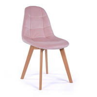 STUHL VEGAS im skandinavischen Stil - rosa - Samt Velours - Rosa/Naturfarben, Holz/Kunststoff (47/86/42cm) - NEW HOME