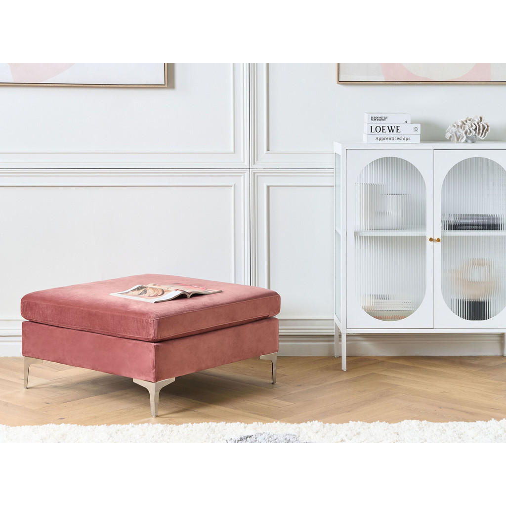 Thumbnail - Beliani Ottomane, Pink, Textil, 1-Sitzer, Quadratisch, 85x48x85 cm, Wohnzimmer, Hocker, Sitzhocker