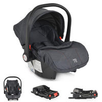 BABYSCHALE Trio Set Isofix schwarz mit Isofixbasis Royal, i-Size (40 - 87cm) Adapter - Schwarz, Kunststoff (44/68/44cm) - Moni