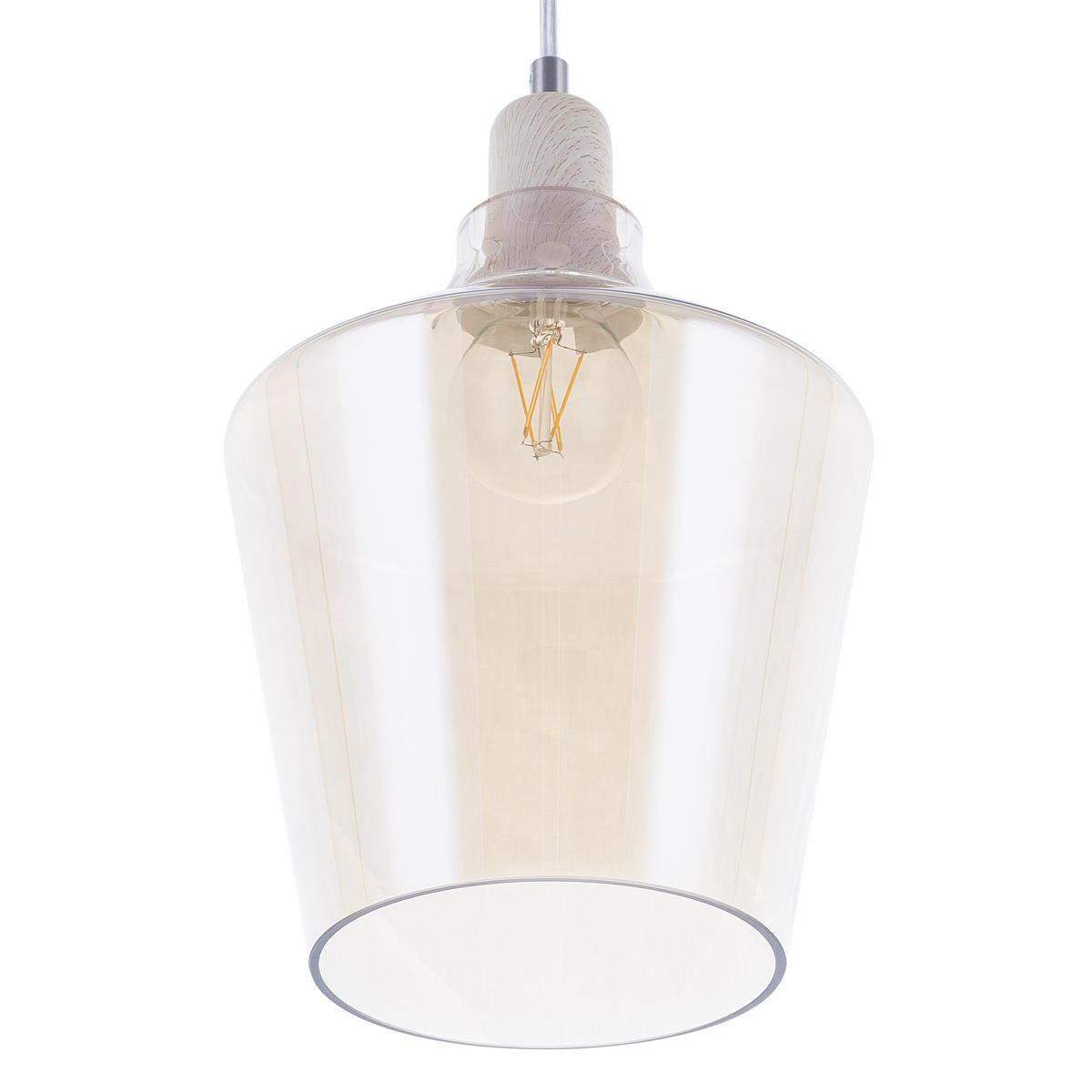 HÄNGELEUCHTE Santon 20/20/136 cm - Transparent, Glas (20/20/136cm) - Beliani