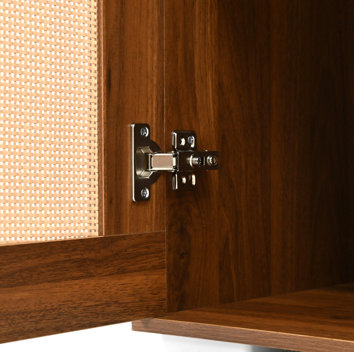SCHUHSCHRANK aus MDF & Spanplatte 110x38x190cm in Walnuss mit Spiegel & LED - Walnussfarben, Holzwerkstoff (110/190/38cm) - Modfu