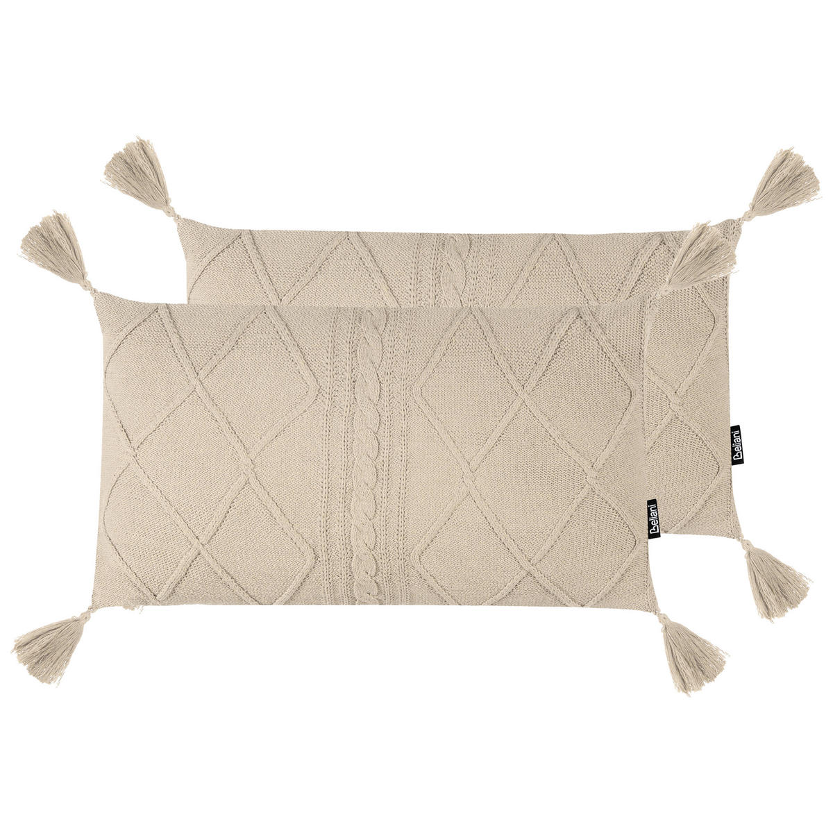 DEKOKISSEN 2er-Set Beige 30/50 cm Caesia - Beige, Textil (30/50cm) - Beliani