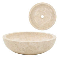 WASCHBECKEN 40/12 Cm Marmor Creme - Creme, Stein (40/12/40cm) - vidaXL