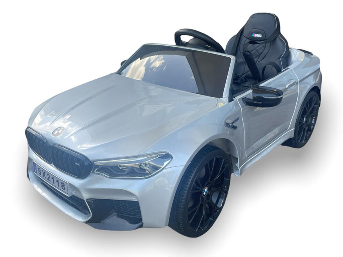 KINDER ELEKTROAUTO BMW M5 silber - Silberfarben, Kunststoff (124/74/55cm) - TPFLiving