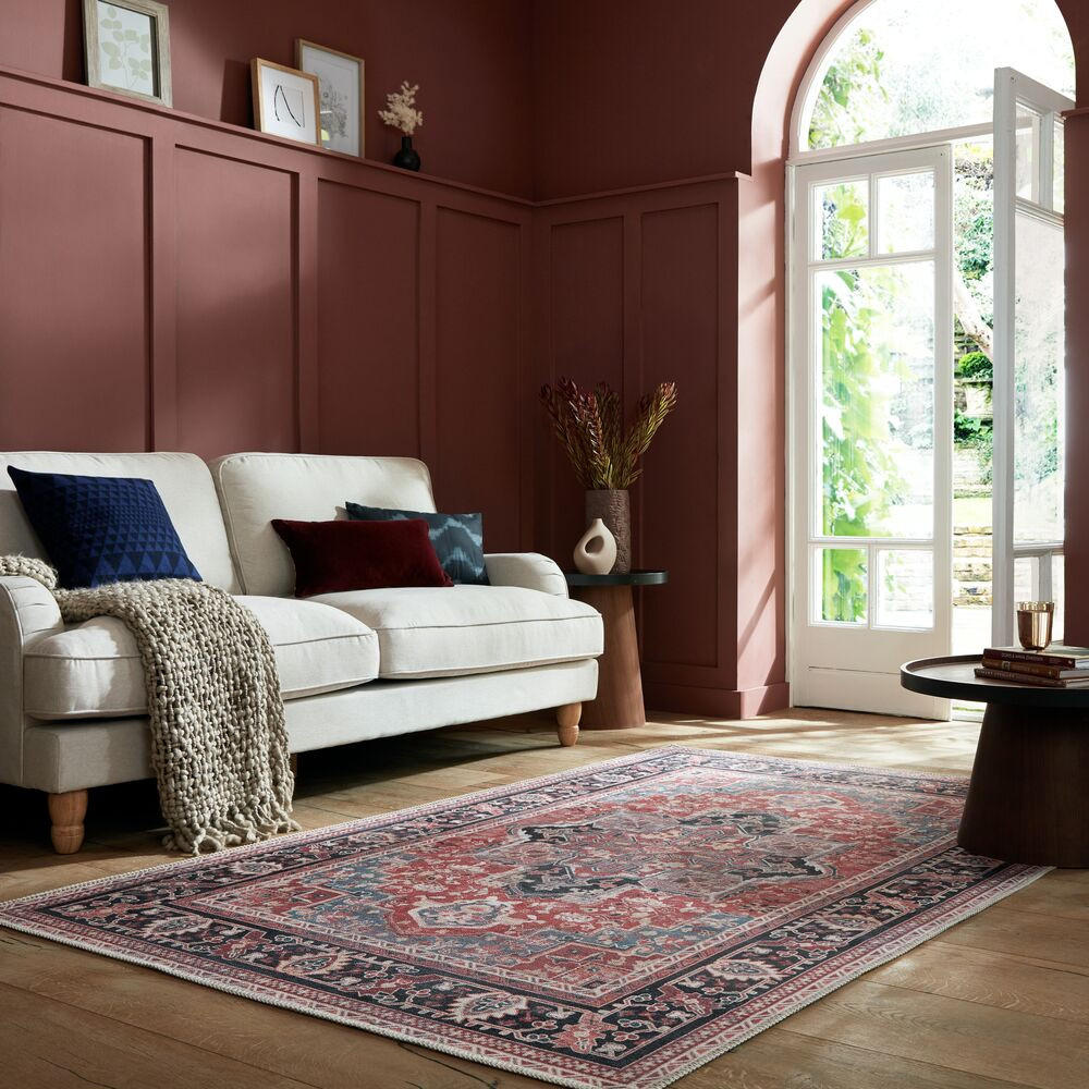 TEPPICH maschinenwaschbar Vintage-Design, recycelt HALD, Rot 200x290 cm - Rot, Textil (200/290cm) - KADIMA DESIGN