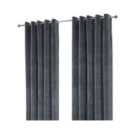 THERMOVORHANG Samt verdunkelnd 2er-Set, Ösen 228/137 cm - Dunkelgrau, Textil (228/137cm) - Homescapes