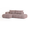 ECKSOFA FLUMA L-S Rosa Geflochtener Stoff mit Schlaffunktion - Rosa, Holz (274/165cm) - MASSENO