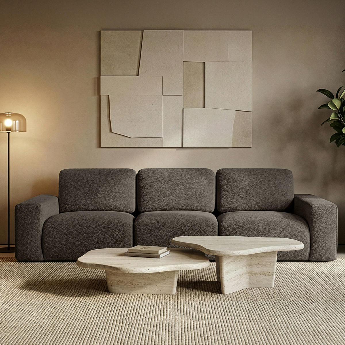 3-SITZER SOFA ZUCCO, Dunkelbraun - Dunkelbraun, Holz/Holzwerkstoff (292/85/100cm) - KONSIMO®