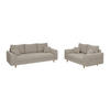 SITZGARNITUR 3+2 Henrik Beige Boucle - Beige/Braun, Holz/Textil (210/81/93cm) - S-Style Möbel