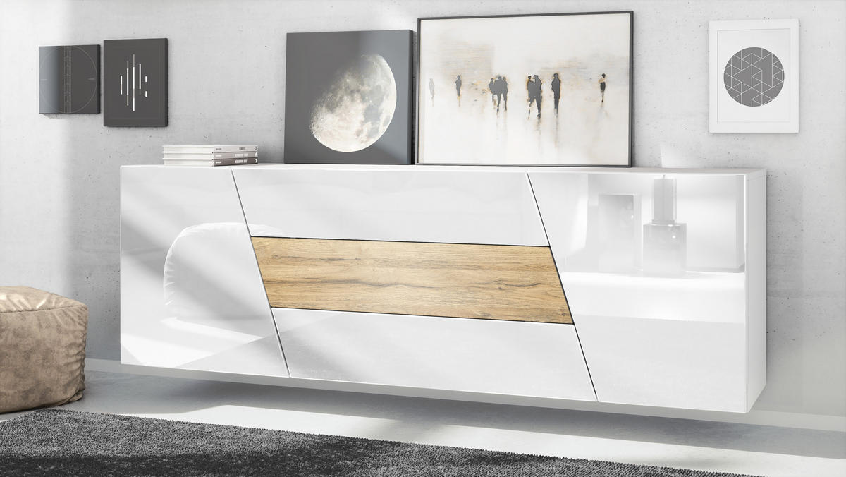 SIDEBOARD Houston Eiche Natur - Eichefarben, Holzwerkstoff (178/57.5/38.5cm) - Vladon