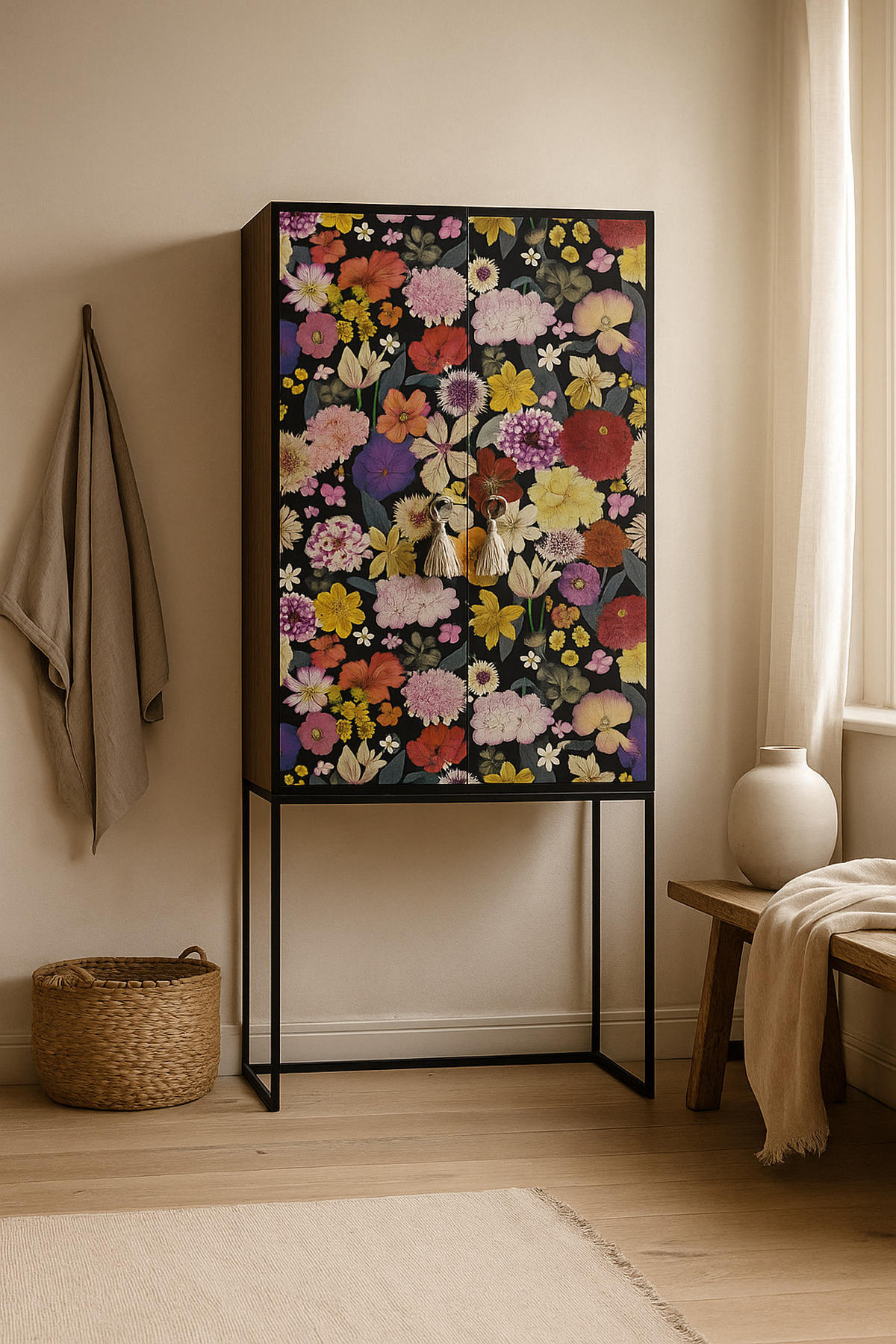 HIGHBOARD aus MDF ALVA WILD BEAUTY - Multicolor, Holzwerkstoff (75/164.5/45cm) - RNT By Really Nice Things