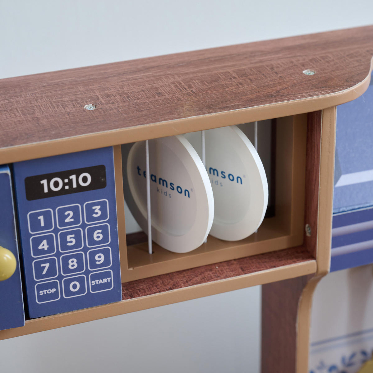 KINDERKUCHE Modulare Holz mit Kühlschrank, 92cm, Blau - Blau, Holzwerkstoff (104/30/92cm) - Teamson Kids