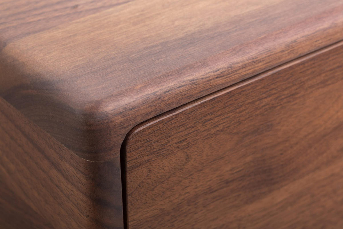 NACHTTISCH Frank, Nussbaum massiv - Braun, Holz (40/12/30cm) - WOODEK