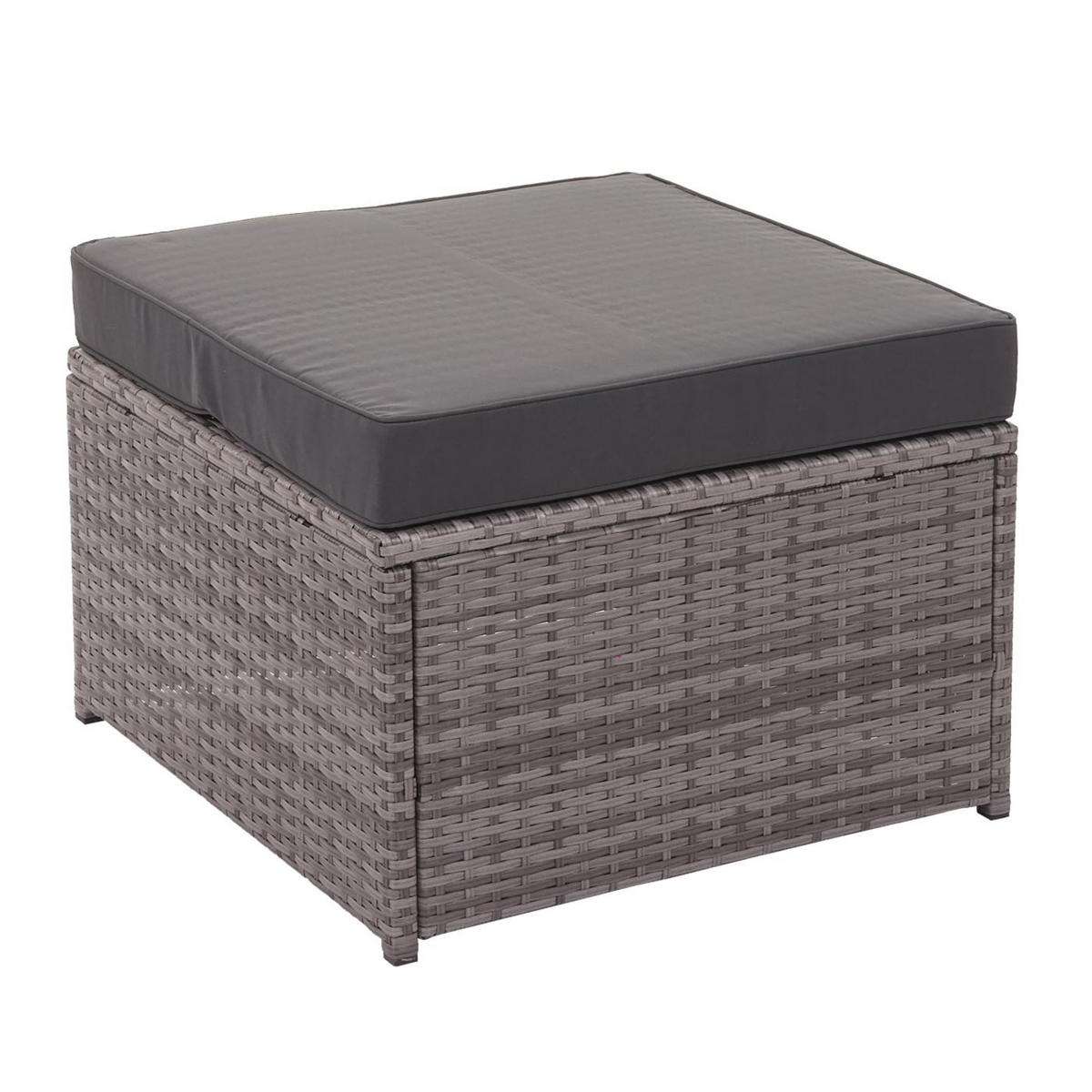 POLY-RATTAN GARNITUR Grau, Anthrazit - Anthrazit/Grau, Kunststoff - MCW