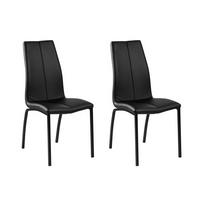 STUHL 4er-Set Kunstleder in schwarz und Metallgestell in schwarz - Schwarz, Holzwerkstoff (44/95/57cm) - ebuy24