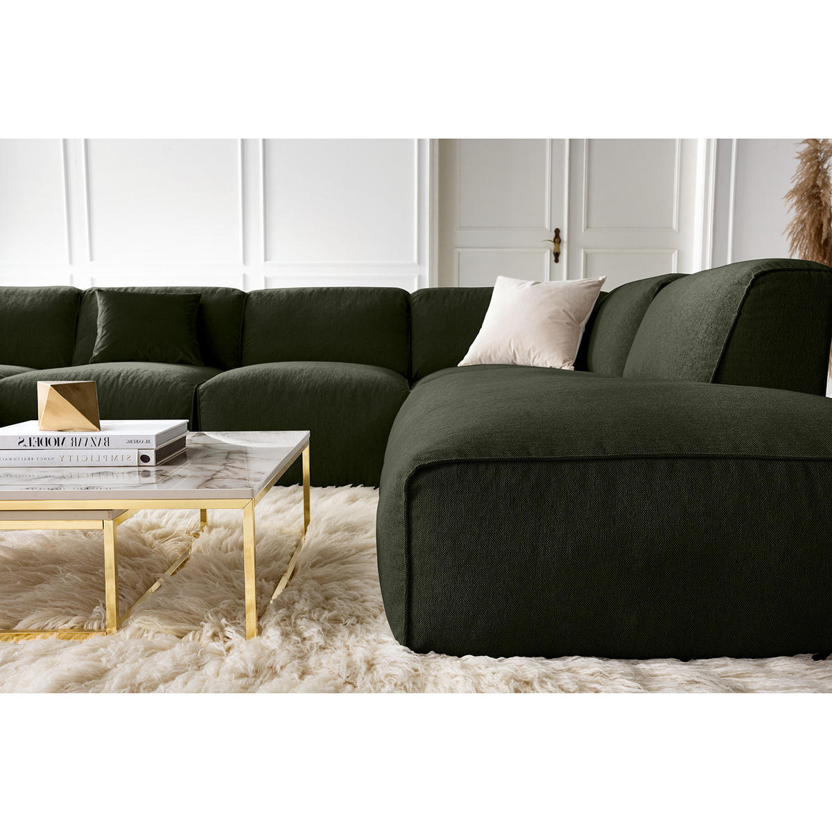 WOHNLANDSCHAFT mit Longchair - Schwarz/Grau, Kunststoff/Textil (325/71/235cm) - home24