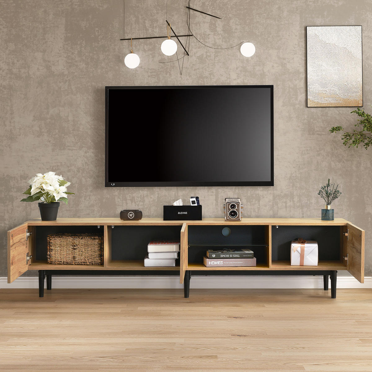 TV-MÖBEL Braun 175 /31 /41 cm - Braun, Holz (31/41/175cm) - Urban Meuble