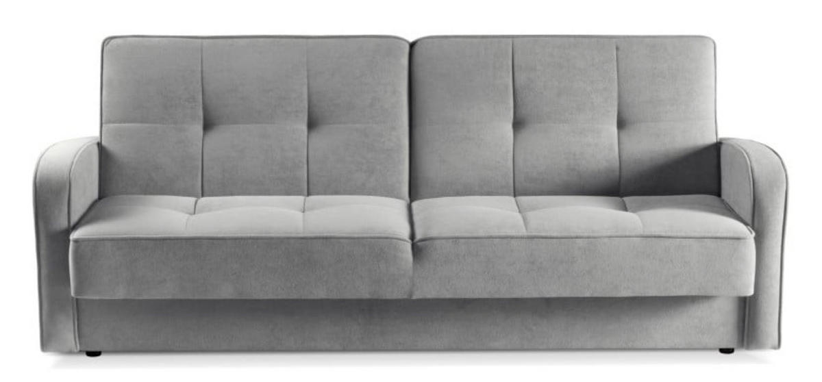 SOFA Grau ARIS Schlafsofa Ausziehbar Mit Schlaffunktion - Grau, Textil (222/90/93cm) - Sepro Meble