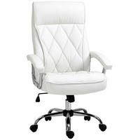 BÜROSTUHL Weiß PU-Kunstleder, Metall, Schaumstoff, Nylon-Räder 66xx69x121 xm - Weiß, Kunststoff (69/121/66cm) - DESIGN IN