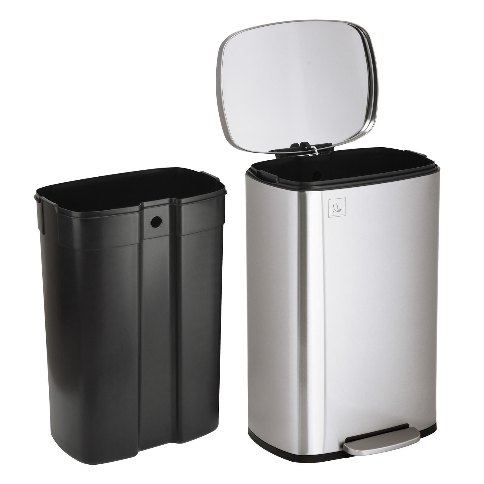 MÜLLEIMER TQ50 Silber - Silberfarben, Metall (43/65/37cm) - SVITA