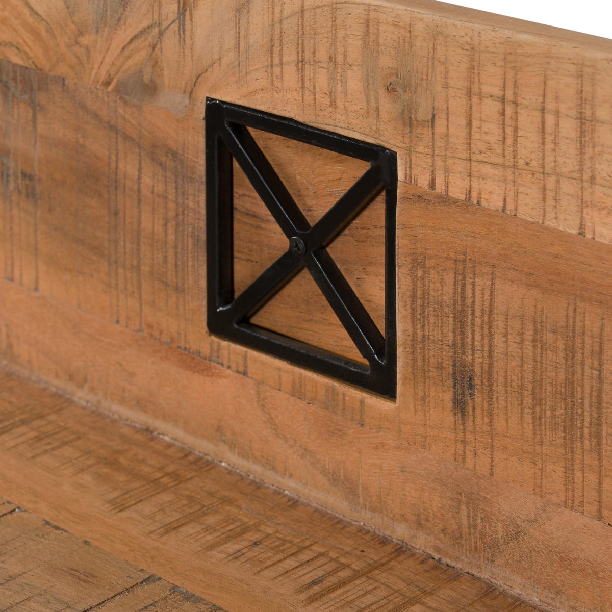 WANDREGAL Akazie 116x22x24 natur versiegelt NATURE OF SPIRIT #316 - Naturfarben, Holz (116/24/22cm) - Massivmoebel24