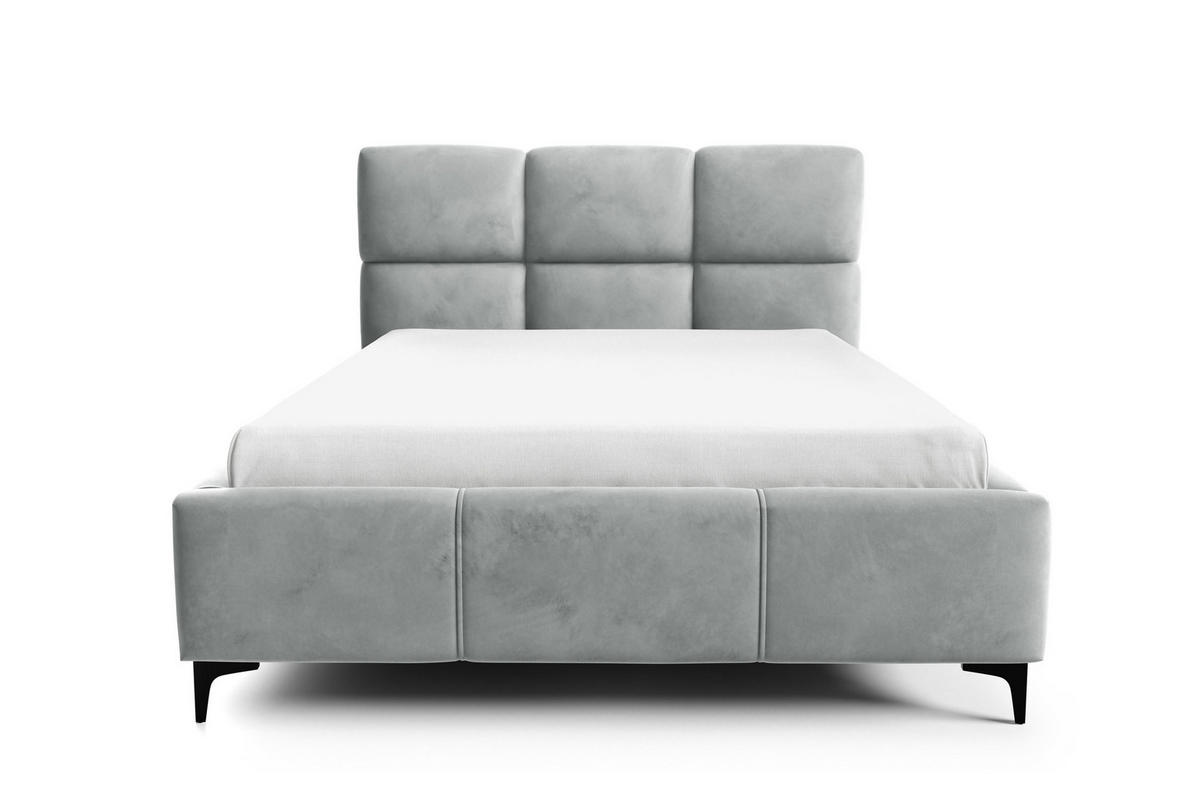 POLSTERBETT SENTO, 180x200 cm, Doppelbett mit Bettkasten, Velourstoff, Frabe: Hellgrau - Hellgrau, Holz/Textil (180/200cm)