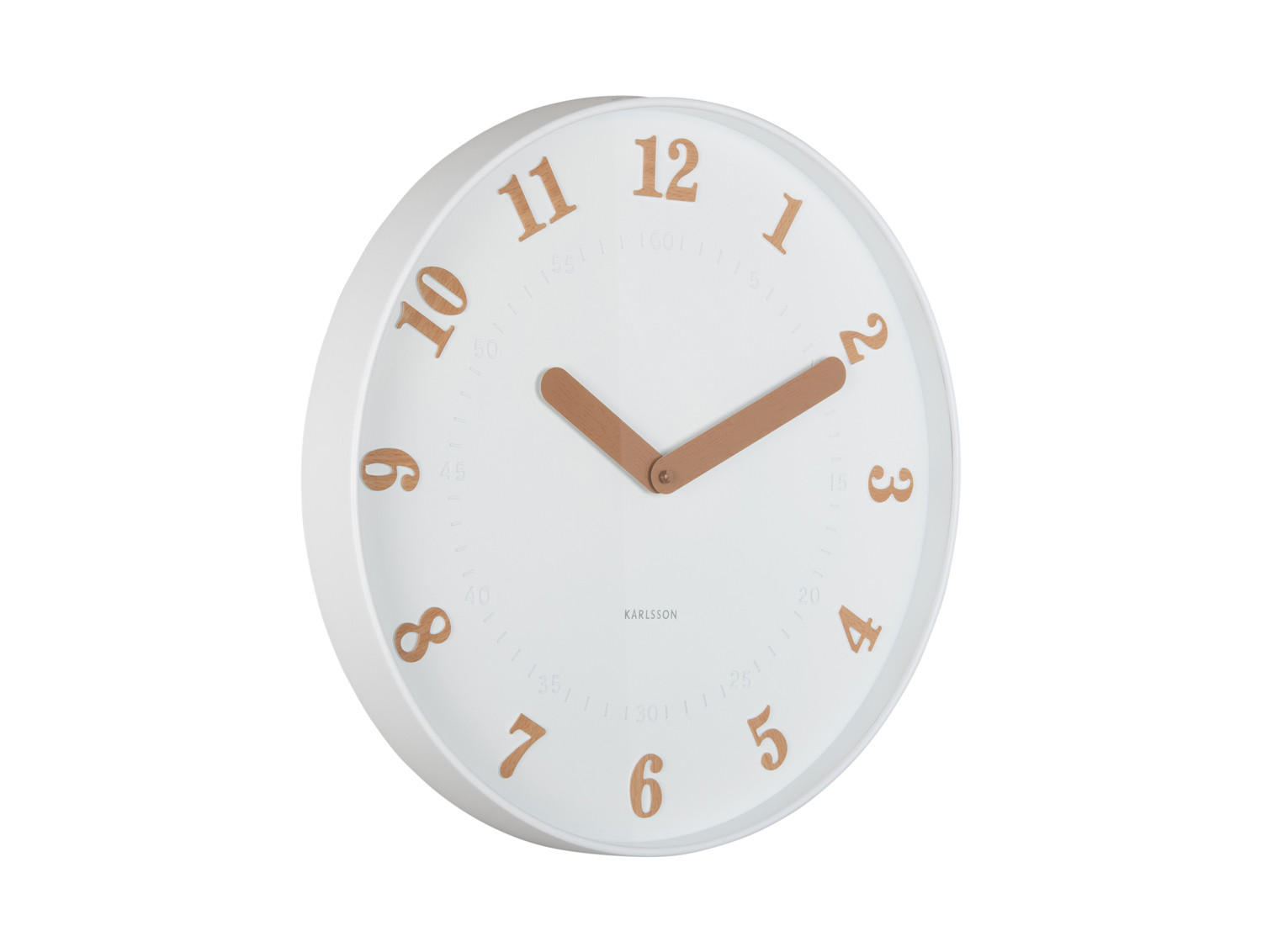 WANDUHR Amena Weiß 40/4/40 cm - Weiß, Kunststoff (4/40/40cm) - Karlsson