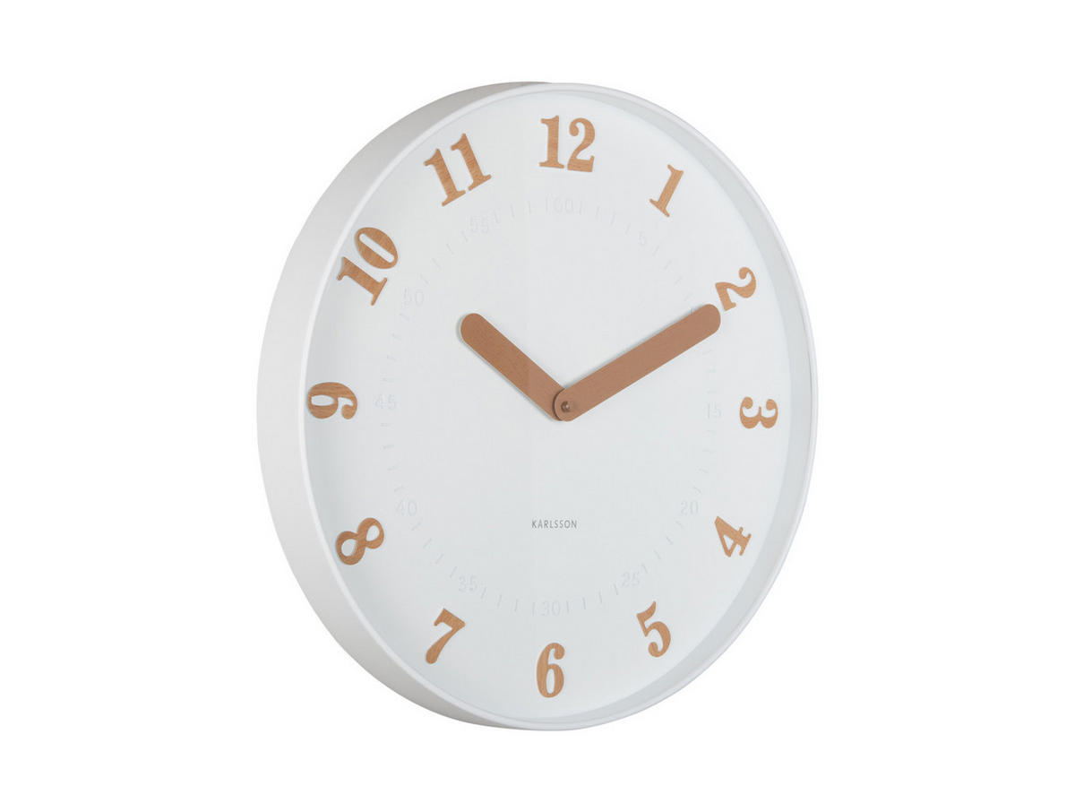 WANDUHR Amena Weiß 40/4/40 cm - Weiß, Kunststoff (4/40/40cm) - Karlsson