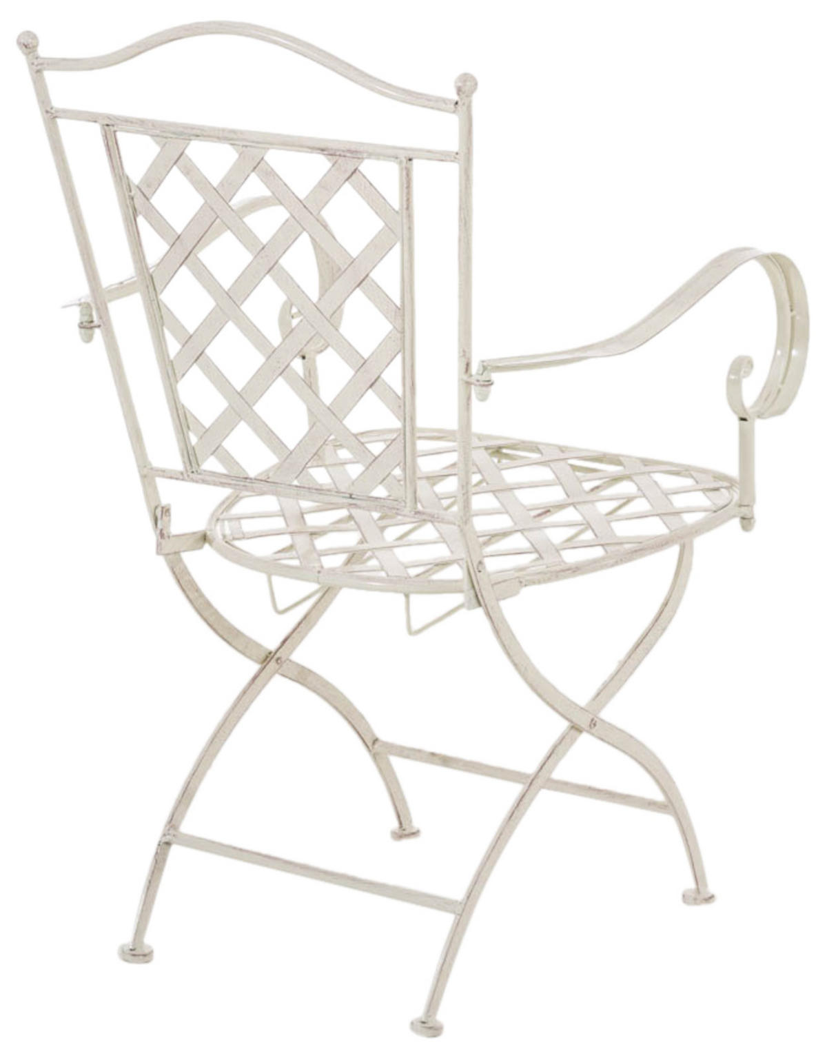 GARTENSTUHL 2er Set Metall antik-creme - Creme, Metall (56/93/51cm) - CLP